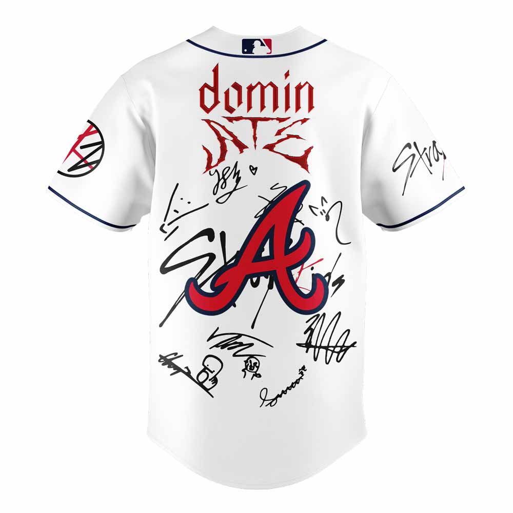 Atlanta Braves x Stray Kids DomiATE Word Tour Signature Baseball Jersey Atlanta Braves x Stray Kids DomiATE Word Tour Signature Baseball Jersey
