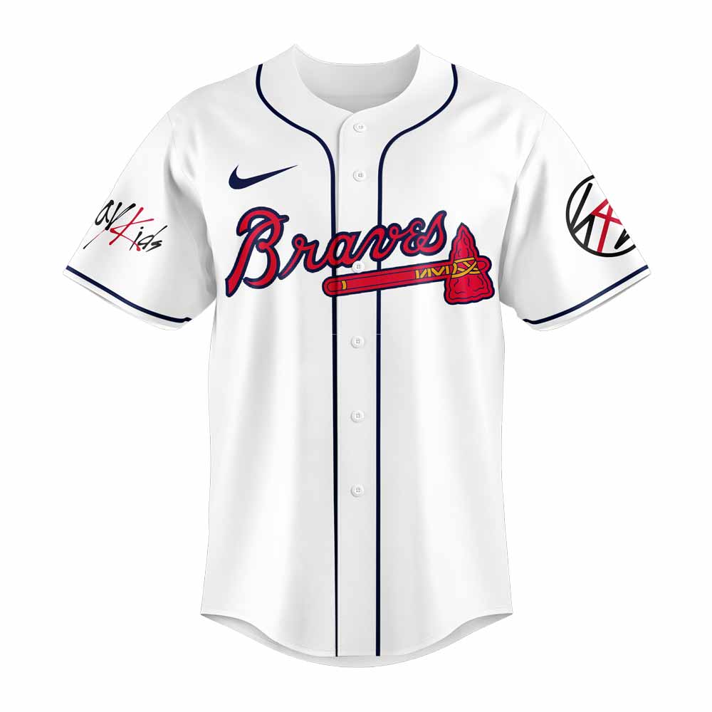 Atlanta Braves x Stray Kids DomiATE Word Tour Signature Baseball Jersey Atlanta Braves x Stray Kids DomiATE Word Tour Signature Baseball Jersey