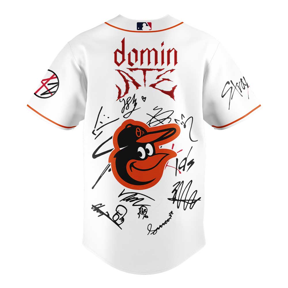 Baltimore Orioles x Stray Kids DomiATE Word Tour Signature Baseball Jersey Baltimore Orioles x Stray Kids DomiATE Word Tour Signature Baseball Jersey