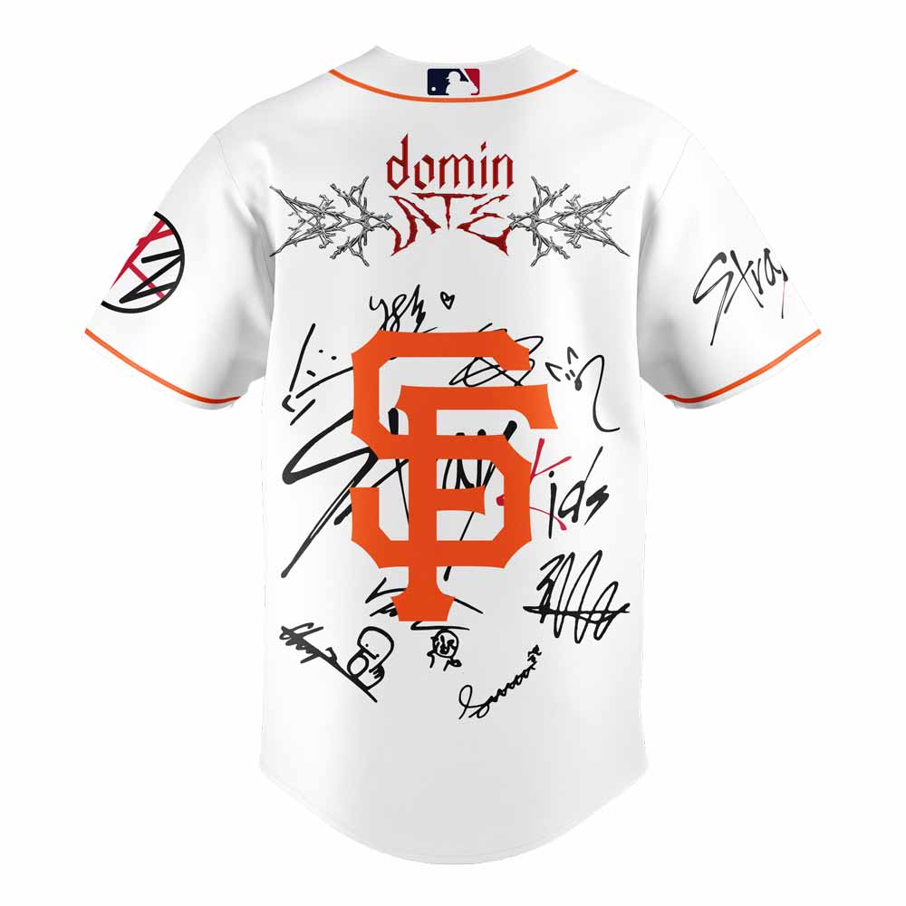 San Francisco Giants x Stray Kids DomiATE Word Tour Signature Baseball Jersey San Francisco Giants x Stray Kids DomiATE Word Tour Signature Baseball Jersey