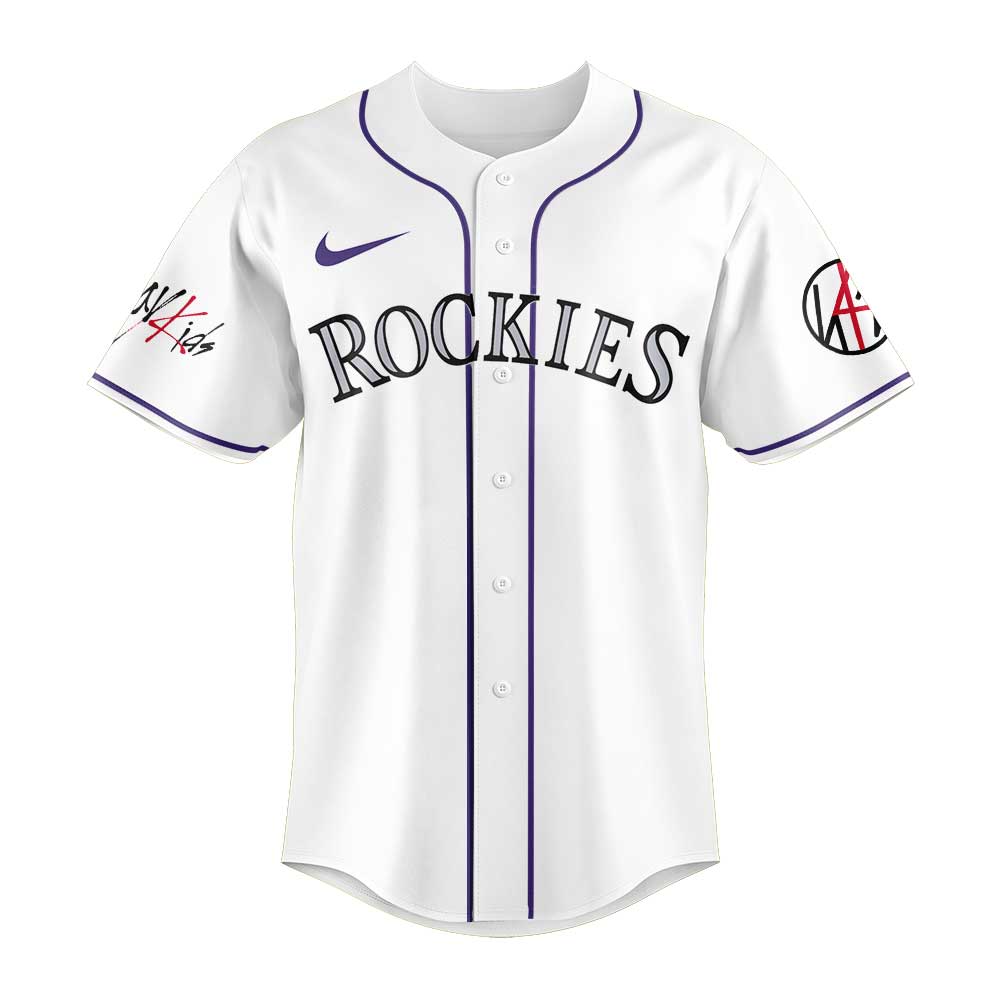 Colorado Rockies x Stray Kids DomiATE Word Tour Signature Baseball Jersey Colorado Rockies x Stray Kids DomiATE Word Tour Signature Baseball Jersey