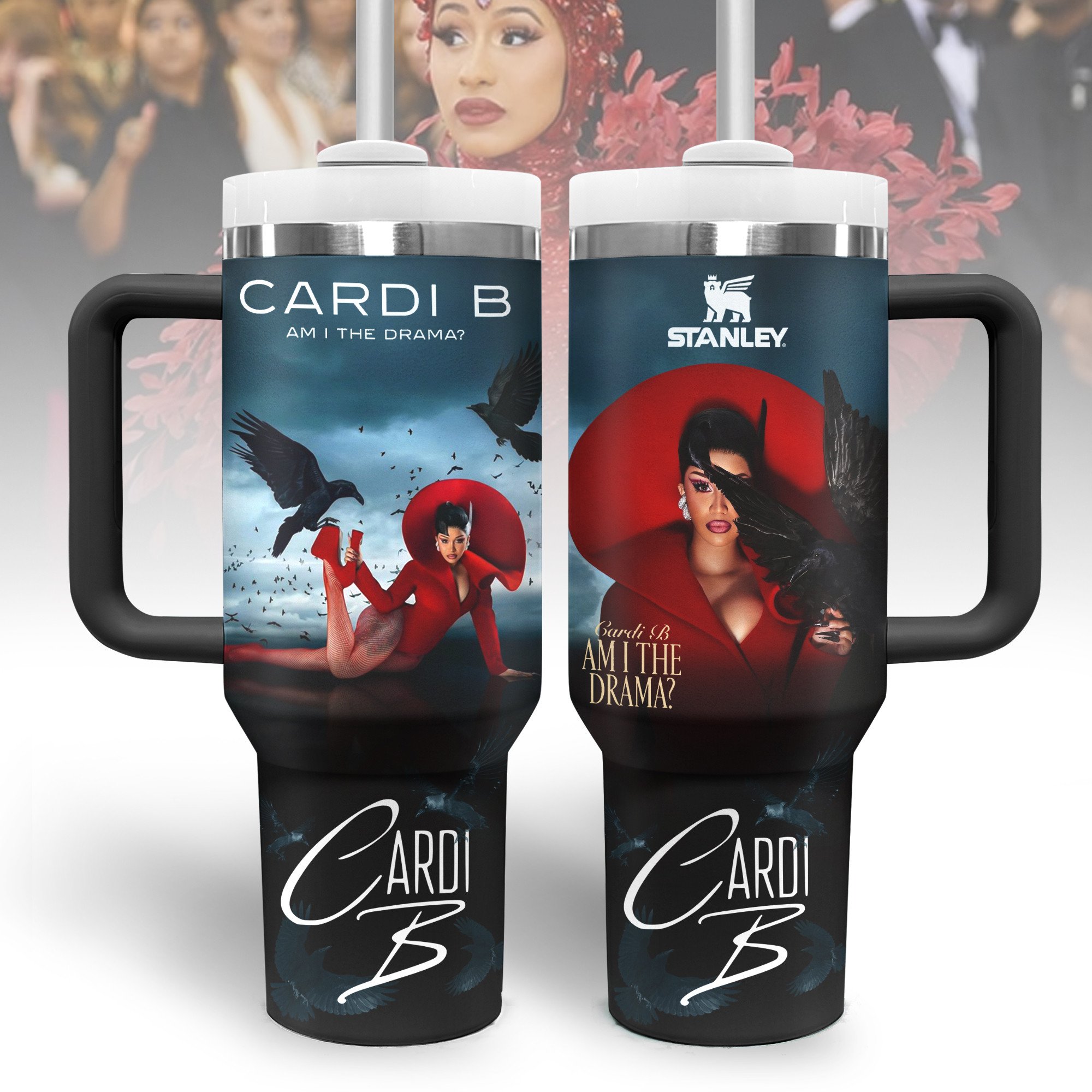 Cardi B "Am I The Drama?" Special Tumbler 40oz with Handle Cardi B "Am I The Drama?" Special Tumbler 40oz with Handle