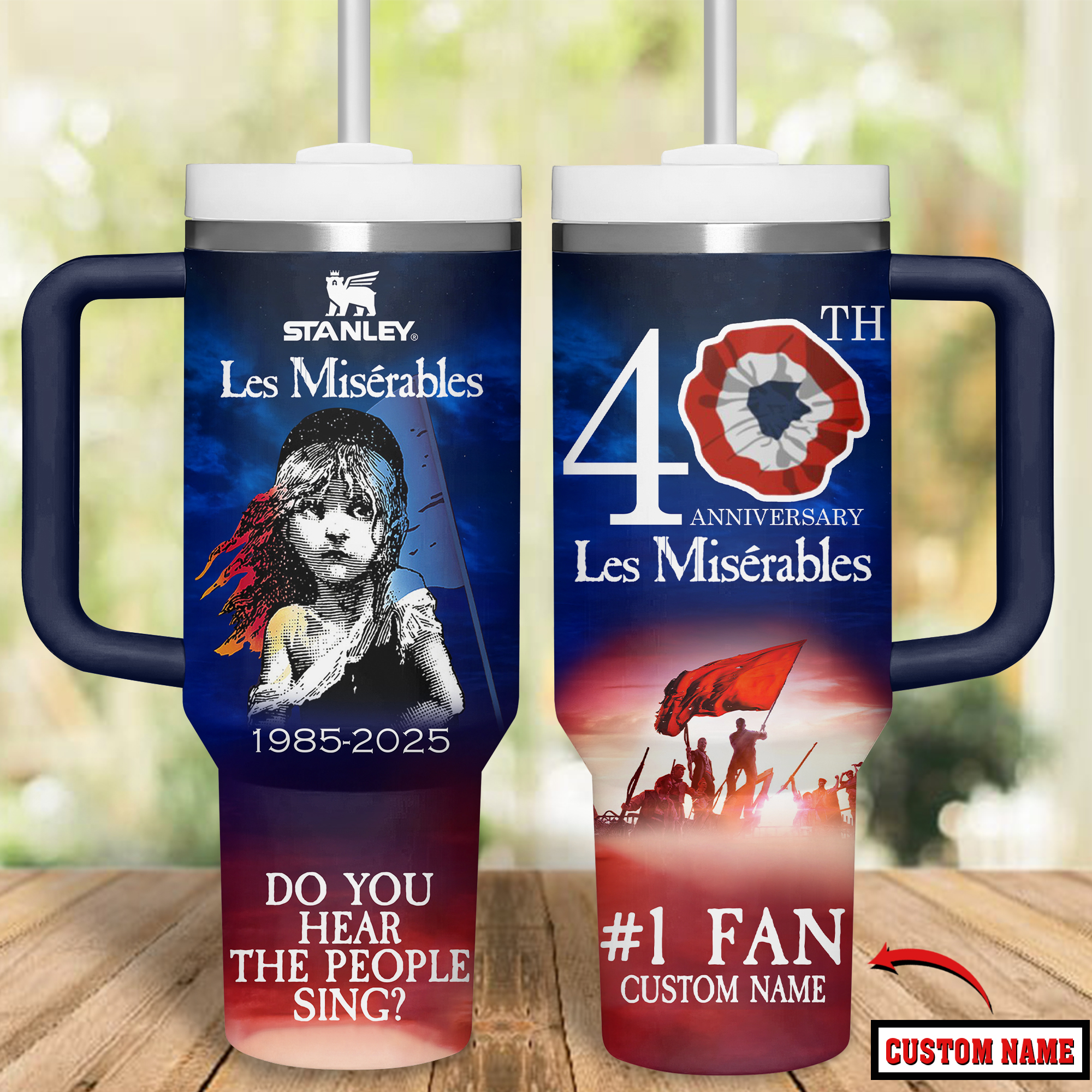 Les Miserables 40th Anniversary Custom Tumbler 40oz with Handle Les Miserables 40th Anniversary Custom Tumbler 40oz with Handle