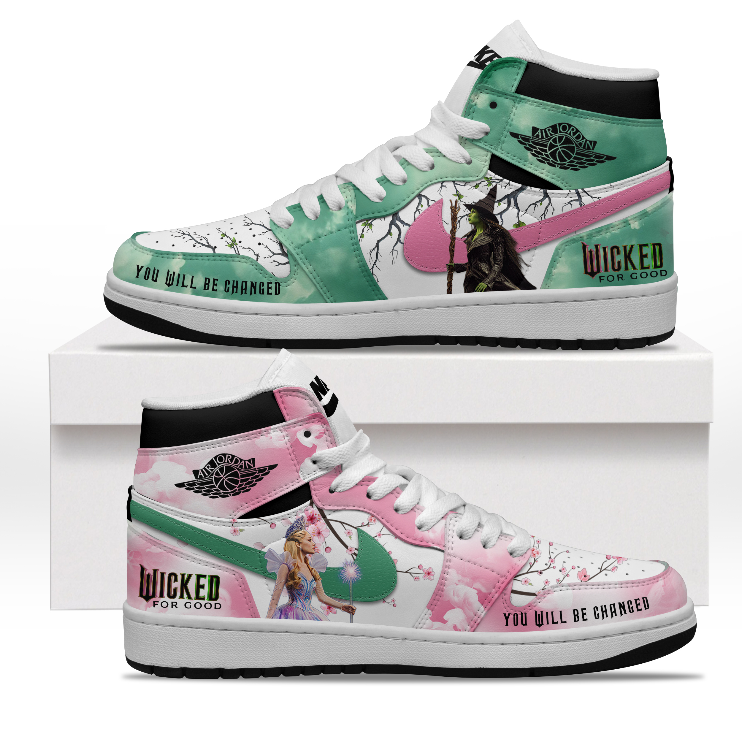 Wicked "You will be Changed For Good" Special Air Jordan 1 Sneaker Wicked "You will be Changed For Good" Special Air Jordan 1 Sneaker
