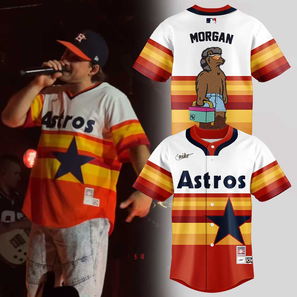 Houston Astros x Morgan I'm The Problem Tour Mossy Oak Baseball Jersey Houston Astros x Morgan I'm The Problem Tour Mossy Oak Baseball Jersey