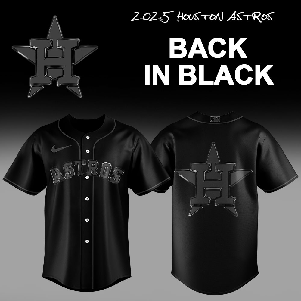 Houston Astros MLB x Back In Black 2025 Jersey Houston Astros MLB x Back In Black 2025 Jersey