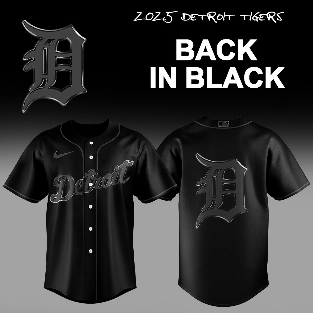 Detroit Tigers MLB x Back In Black 2025 Jersey Detroit Tigers MLB x Back In Black 2025 Jersey