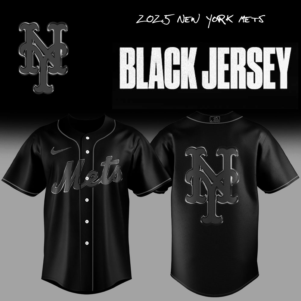 New York Mets MLB x Back In Black 2025 Jersey New York Mets MLB x Back In Black 2025 Jersey