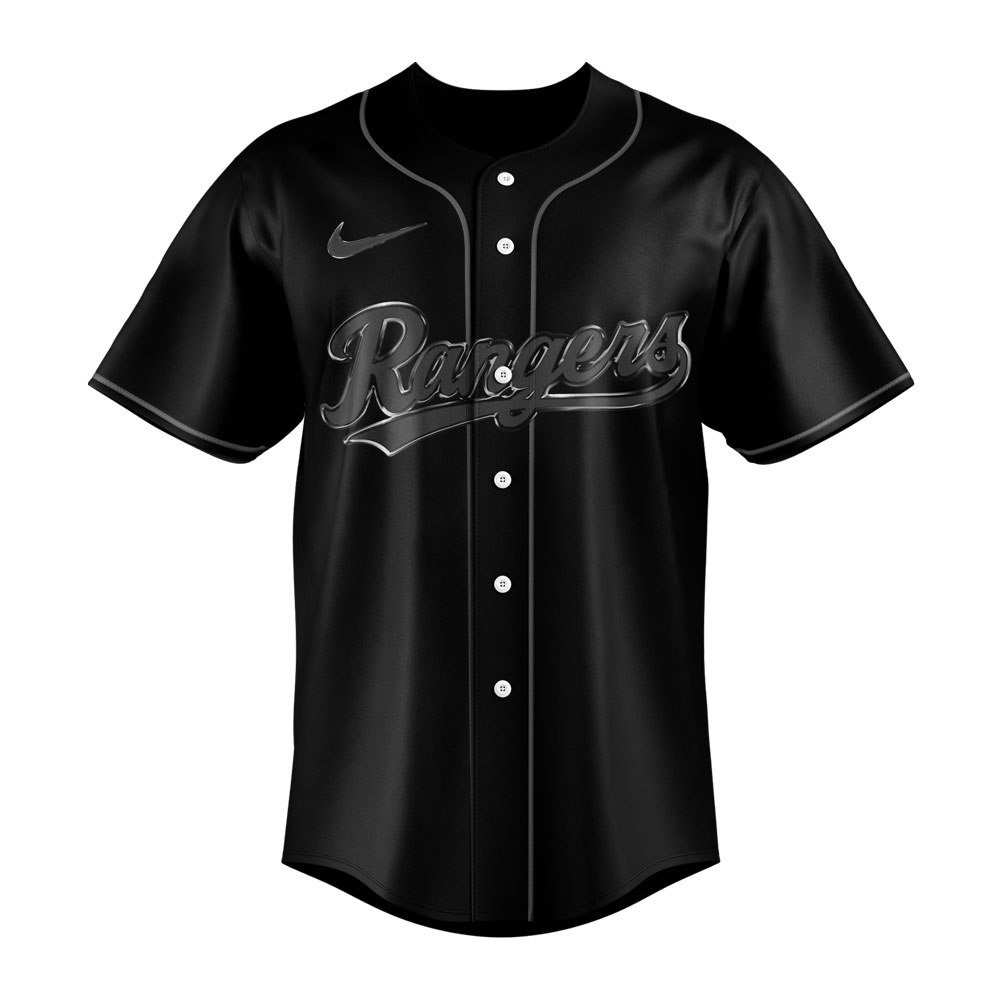 Texas Rangers MLB x Back In Black 2025 Jersey Texas Rangers MLB x Back In Black 2025 Jersey