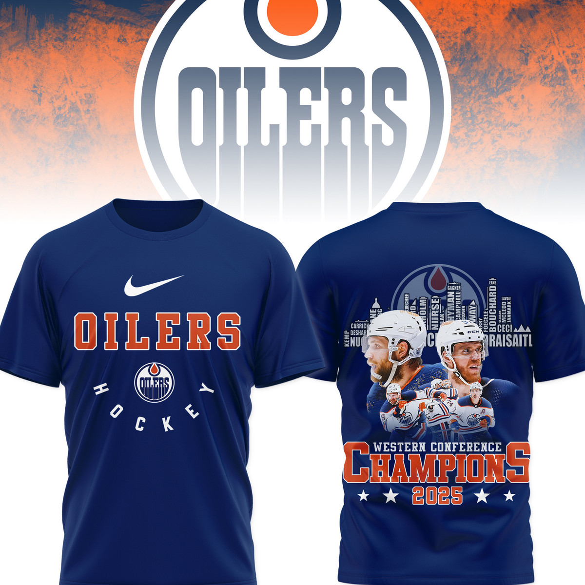 Edmonton Oilers Hockey Western Conference Champions 2025 Shirt Edmonton Oilers Hockey Western Conference Champions 2025 Shirt