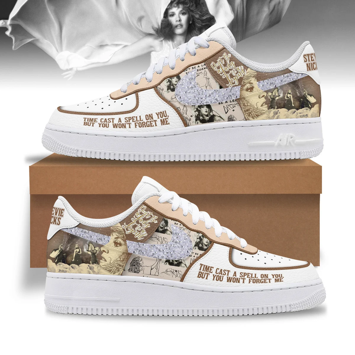 Stevie Nicks "Fleetwood Mac" Air Force 1 Sneakers Stevie Nicks "Fleetwood Mac" Air Force 1 Sneakers