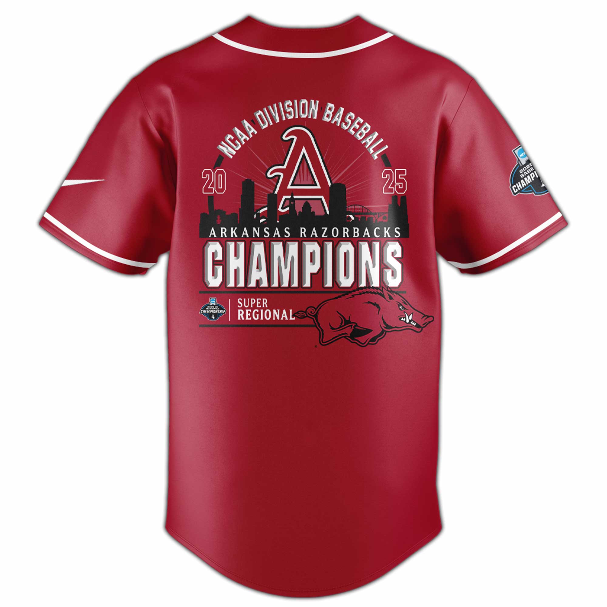 Arkansas Razorbacks 2025 Super Regional Champions Special Baseball Jersey Arkansas Razorbacks 2025 Super Regional Champions Special Baseball Jersey