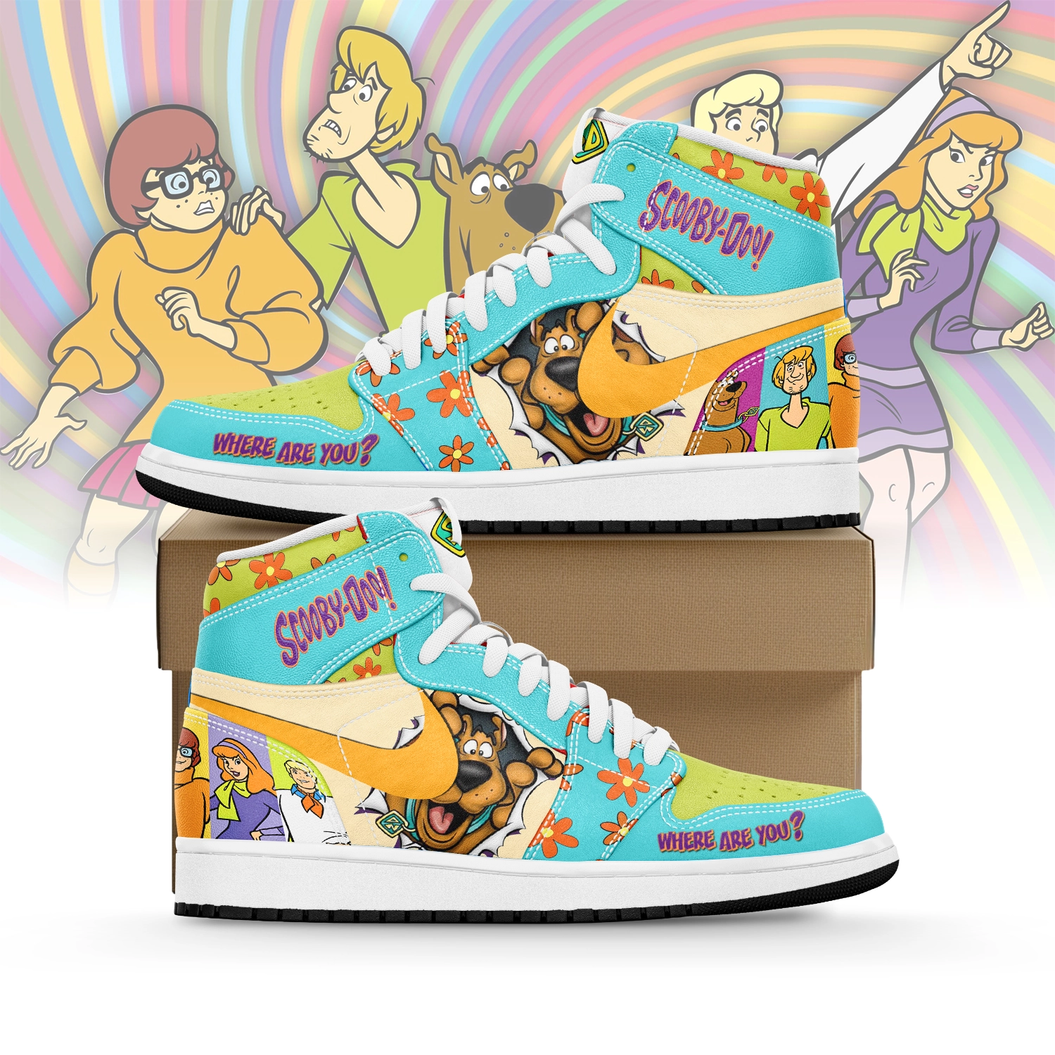 Scooby-Doo "Where Are You!" Air Jordan 1 Sneakers Scooby-Doo "Where Are You!" Air Jordan 1 Sneakers