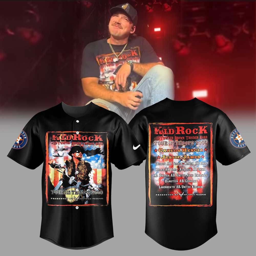 Houston Astros x Morgan "I'm The Problem Tour" Kid Rock Black Jersey Houston Astros x Morgan "I'm The Problem Tour" Kid Rock Black Jersey