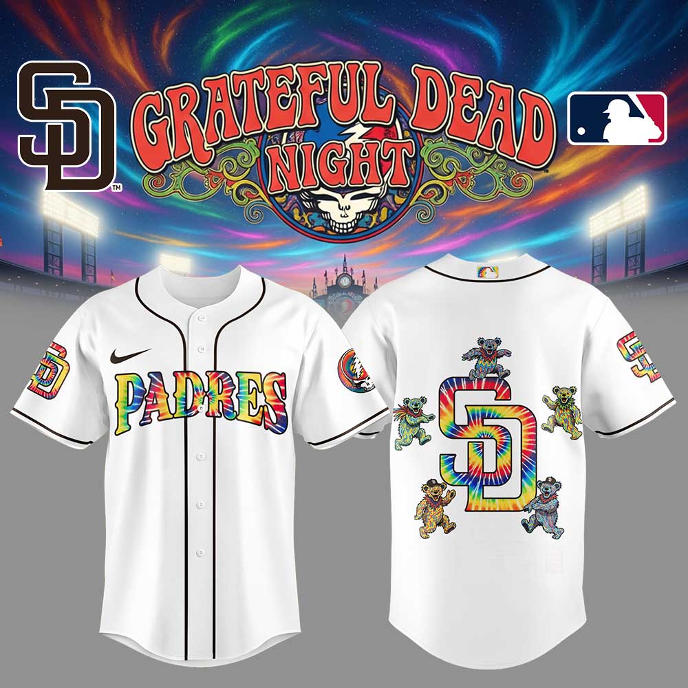 San Diego Padres Celebrating Grateful Dead Night Limited Edition Jersey San Diego Padres Celebrating Grateful Dead Night Limited Edition Jersey