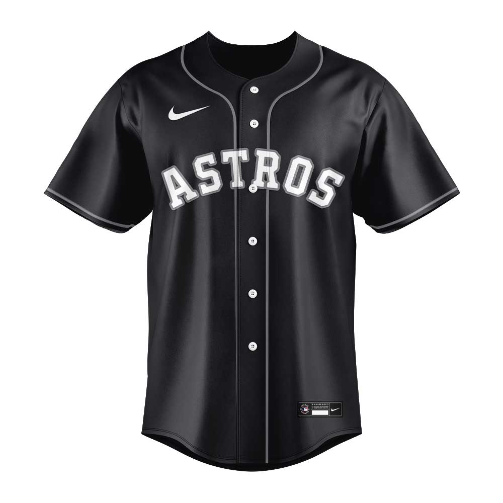 Houston Astros Black Lights Out Limited Edition Baseball Jersey Houston Astros Black Lights Out Limited Edition Baseball Jersey