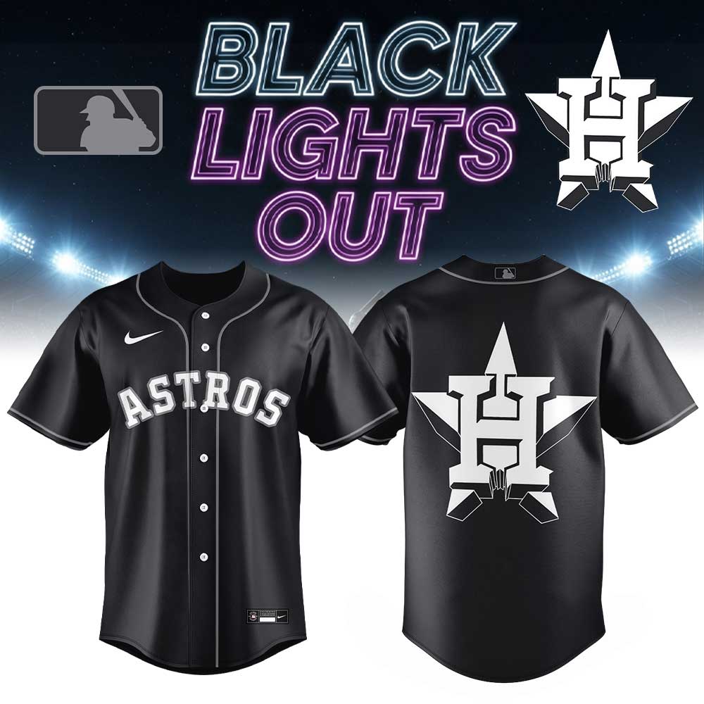 Houston Astros Black Lights Out Limited Edition Baseball Jersey Houston Astros Black Lights Out Limited Edition Baseball Jersey