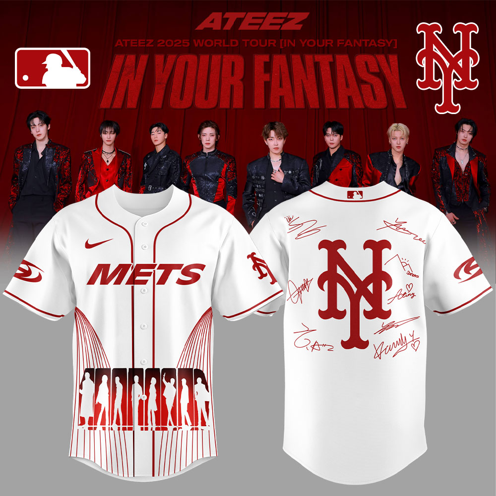 New York Mets ATEEZ World Tour Signature Limited White Edition Jersey New York Mets ATEEZ World Tour Signature Limited White Edition Jersey