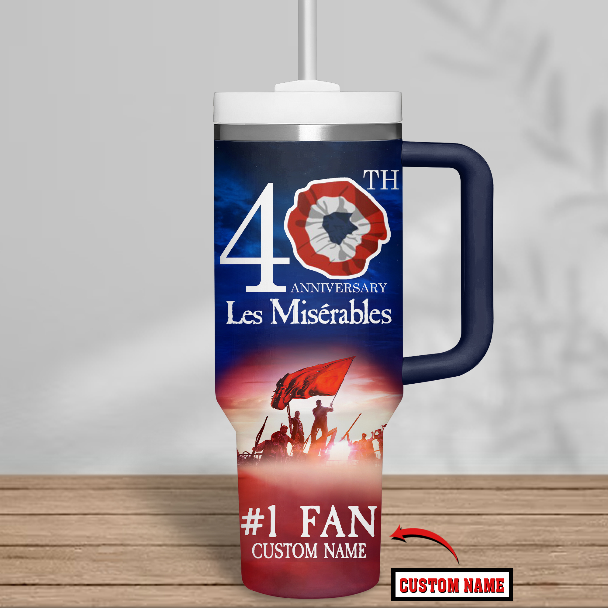 Les Miserables 40th Anniversary Custom Tumbler 40oz with Handle Les Miserables 40th Anniversary Custom Tumbler 40oz with Handle