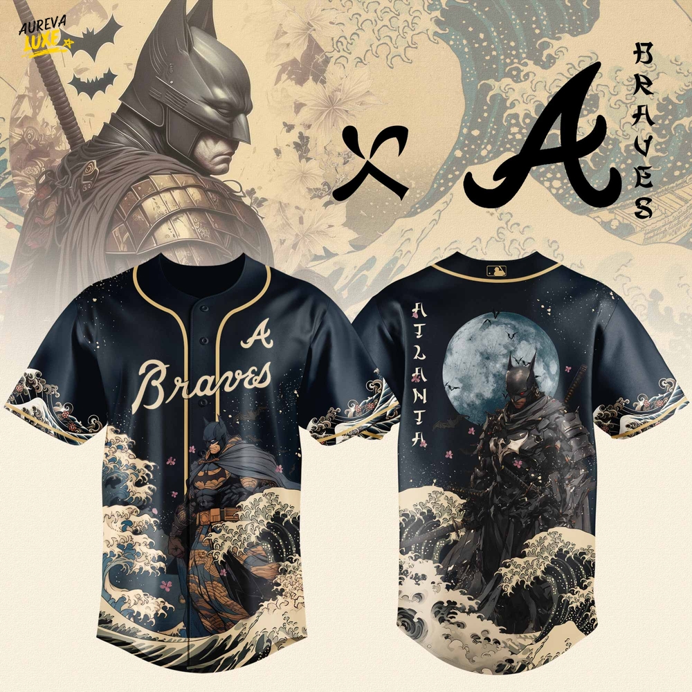 Atlanta Braves x Batman Night Collaboration Special Baseball Jersey Atlanta Braves x Batman Night Collaboration Special Baseball Jersey