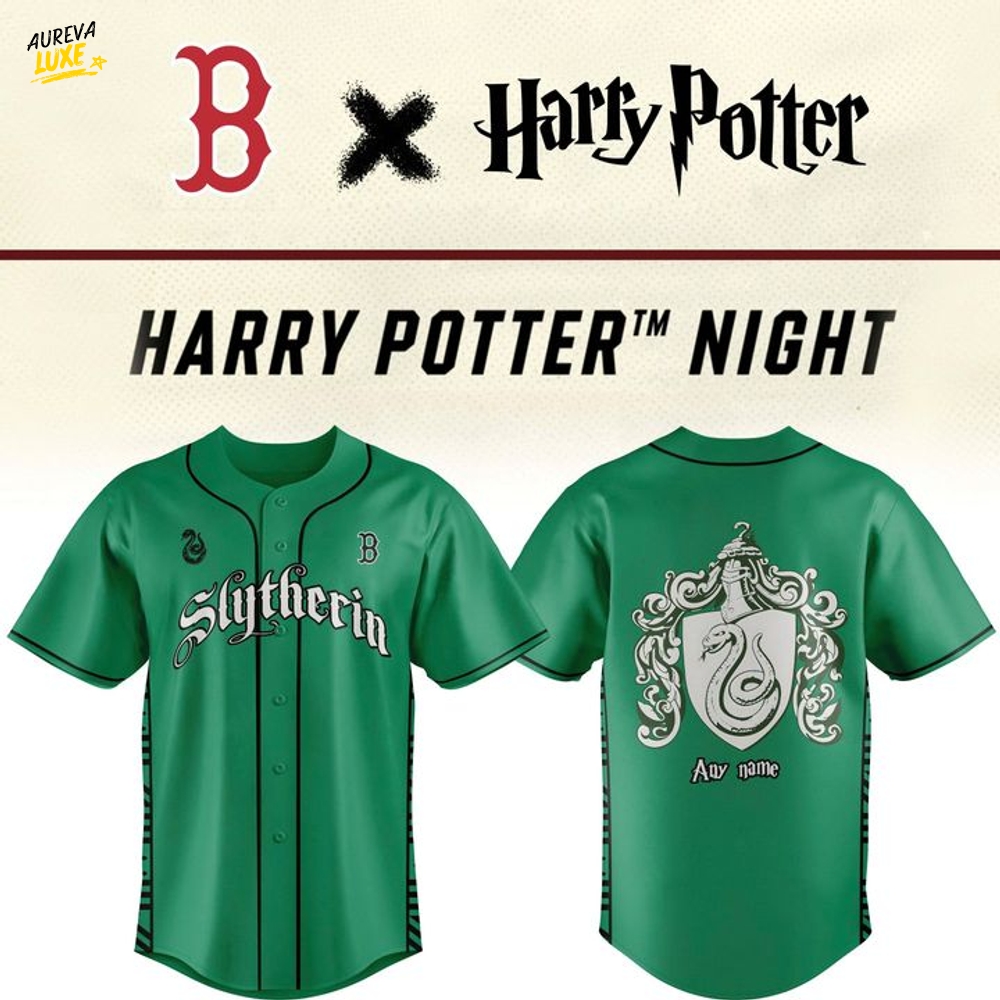 Boston Red Sox x Harry Potter Night Custom Green Jersey Boston Red Sox x Harry Potter Night Custom Green Jersey