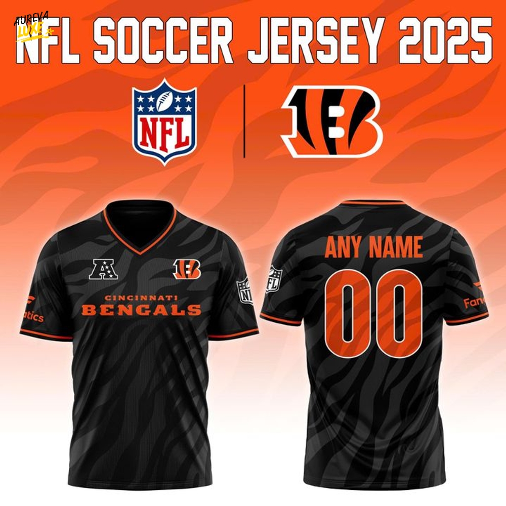 Cincinnati Bengals NFL 2025 "Football x Football" Soccer Jersey Cincinnati Bengals NFL 2025 "Football x Football" Soccer Jersey