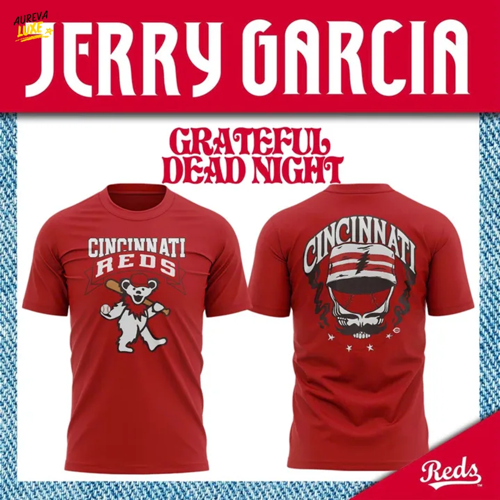 Cincinnati Reds x Grateful Dead Night Special Red Tee Cincinnati Reds x Grateful Dead Night Special Red Tee