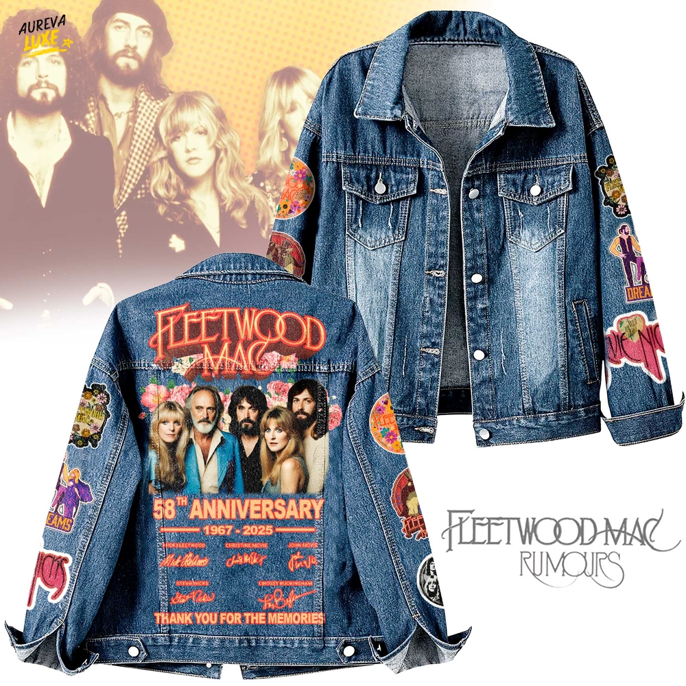 Fleetwood Mac "58TH ANNIVERSARY" 1967 - 2025 Denim Jacket Fleetwood Mac "58TH ANNIVERSARY" 1967 - 2025 Denim Jacket