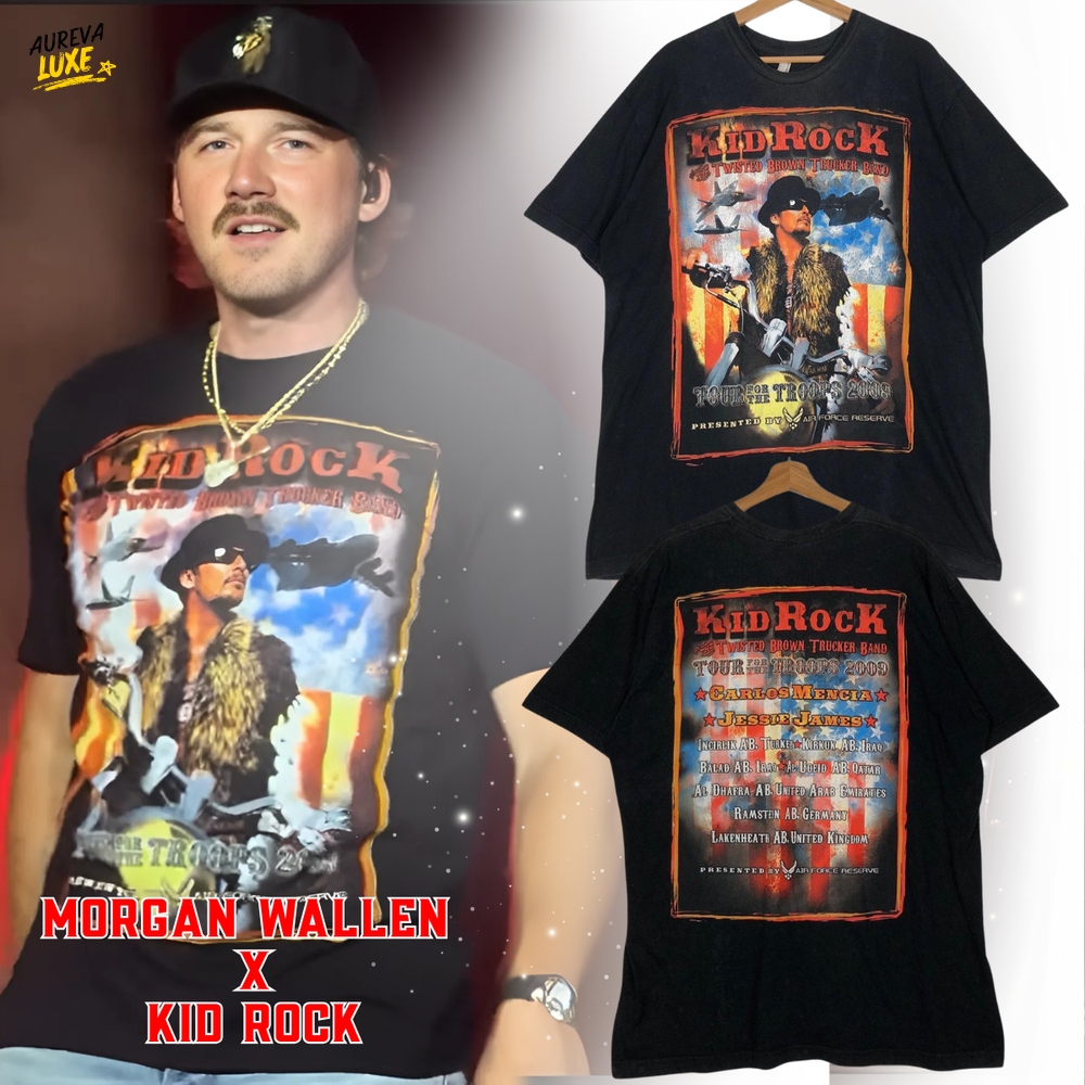 Morgan Wallen x Kidrock 2009 Tour For The Troops Special Tee Morgan Wallen x Kidrock 2009 Tour For The Troops Special Tee