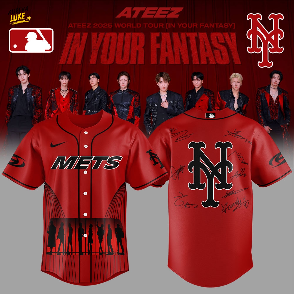 New York Mets ATEEZ World Tour Signature Limited Red Edition Jersey New York Mets ATEEZ World Tour Signature Limited Red Edition Jersey