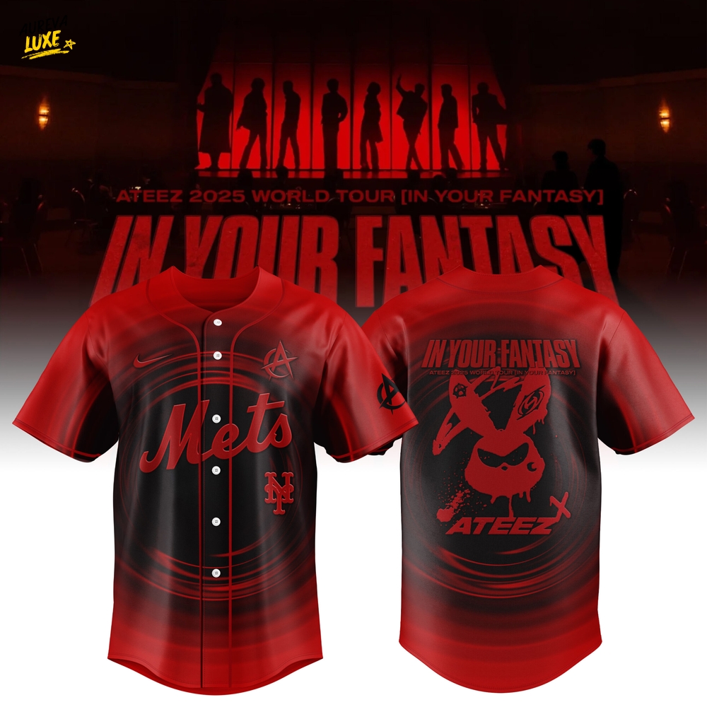 New York Mets x Ateez 2025 World Tour in Your Fantasy Special Edition Red Baseball Jersey New York Mets x Ateez 2025 World Tour in Your Fantasy Special Edition Red Baseball Jersey