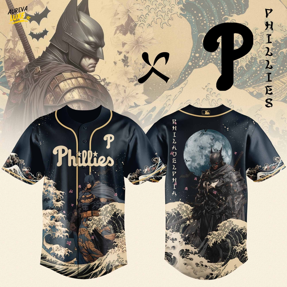 Philadelphia x Batman Night Collaboration Special Baseball Jersey Philadelphia x Batman Night Collaboration Special Baseball Jersey