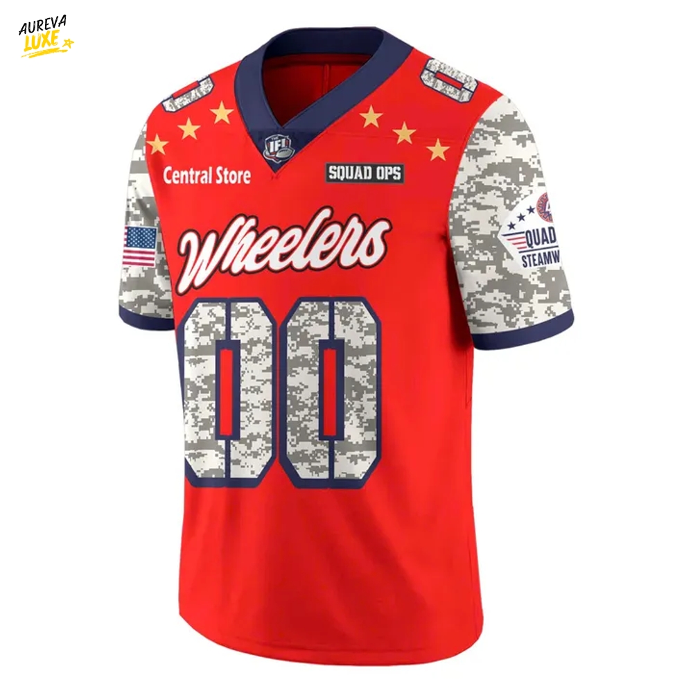 Quad City Steamwheelers x Military Appreciation Night 2025 Football Jersey Quad City Steamwheelers x Military Appreciation Night 2025 Football Jersey
