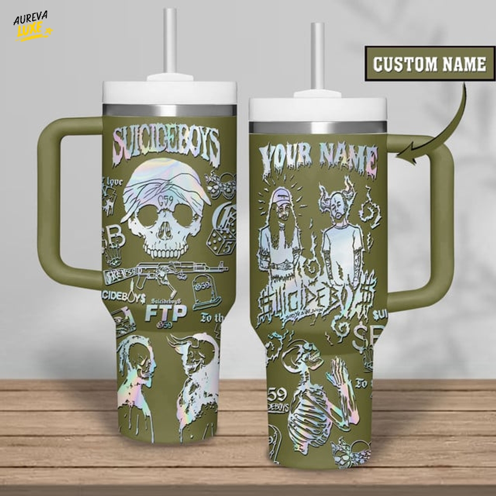 Suicideboys Grey Day Tour 2025 Stanley Tumbler With Handle 40oz Suicideboys Grey Day Tour 2025 Stanley Tumbler With Handle 40oz