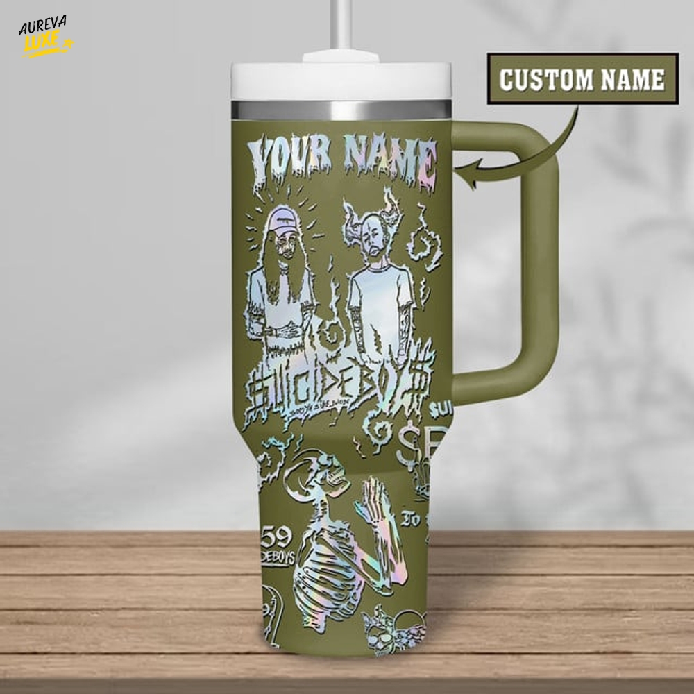 Suicideboys Grey Day Tour 2025 Stanley Tumbler With Handle 40oz Suicideboys Grey Day Tour 2025 Stanley Tumbler With Handle 40oz