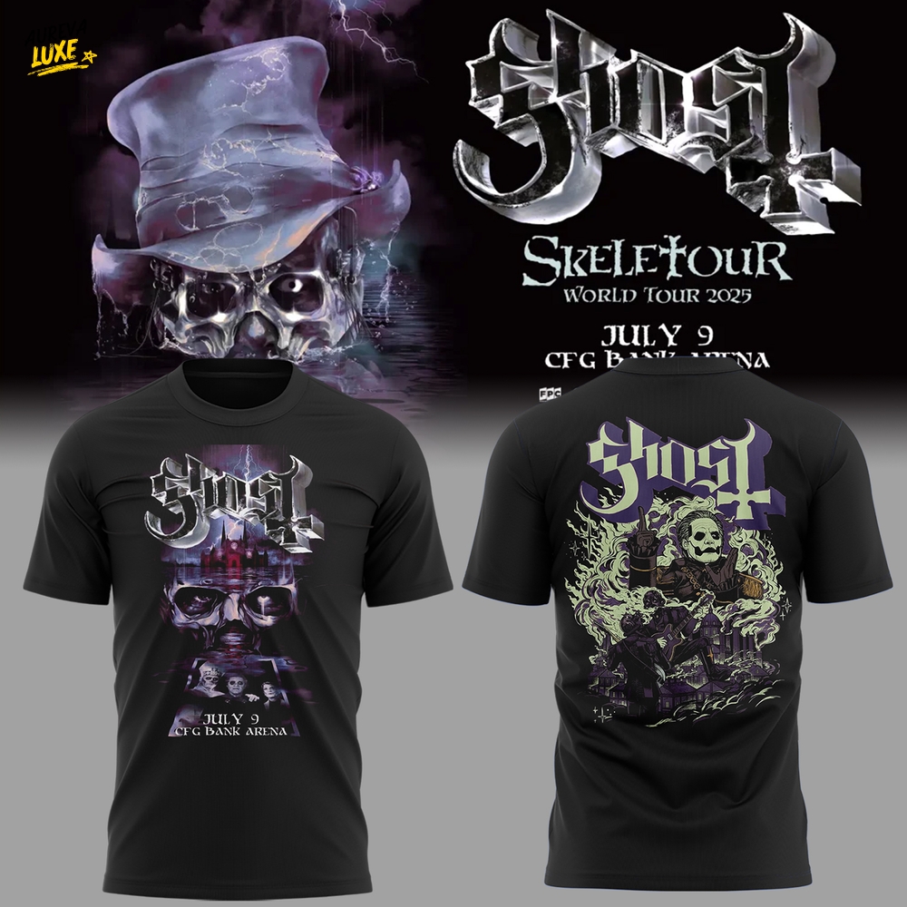 The Band Ghost Skeletour Word Tour 2025 Tee The Band Ghost Skeletour Word Tour 2025 Tee
