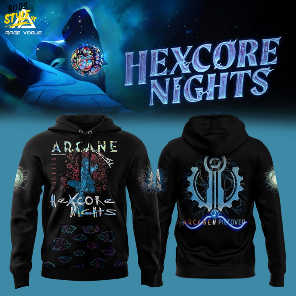 Arcane Hexcore Nights 2025 Limited Edition Blue Hoodie Arcane Hexcore Nights 2025 Limited Edition Blue Hoodie