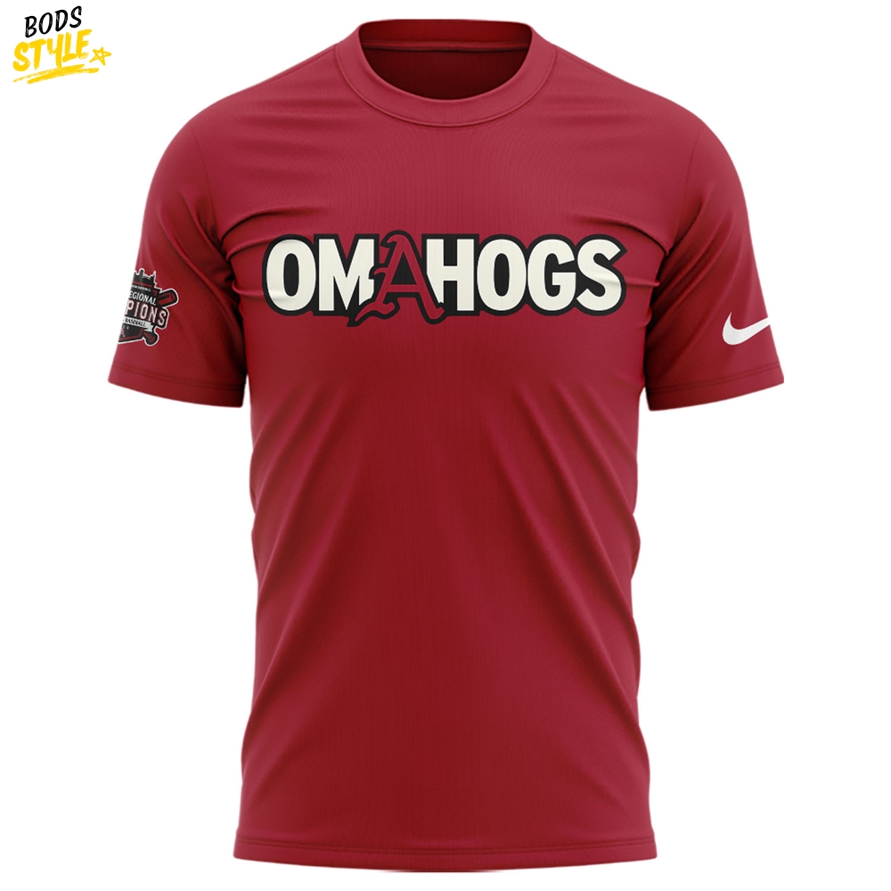 Arkansas Razorback "OMAHOGS" 2025 Super Regionals Champions T-shirt Arkansas Razorback "OMAHOGS" 2025 Super Regionals Champions T-shirt