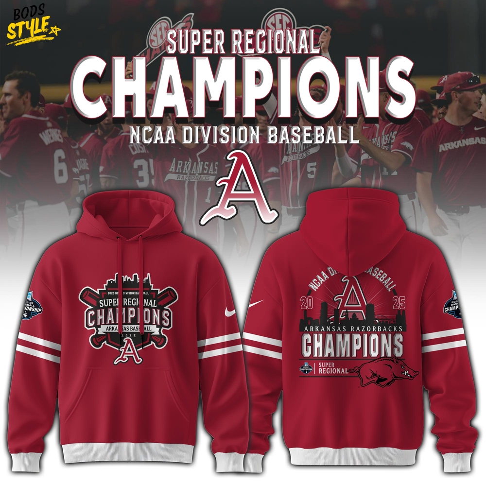Arkansas Razorbacks 2025 Super Regional Champions Special Hoodie Arkansas Razorbacks 2025 Super Regional Champions Special Hoodie