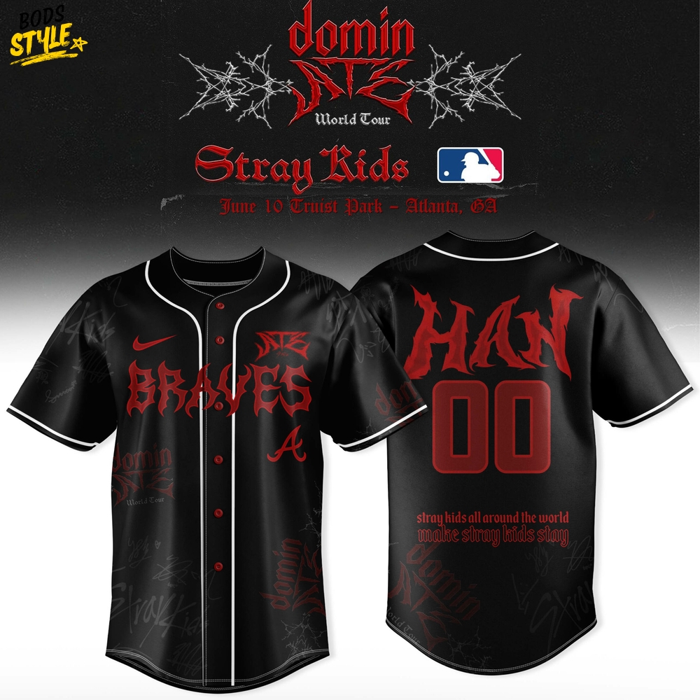 Atlanta Braves x Stray Kids DomiATE Word Tour Personalized Baseball Jersey Atlanta Braves x Stray Kids DomiATE Word Tour Personalized Baseball Jersey