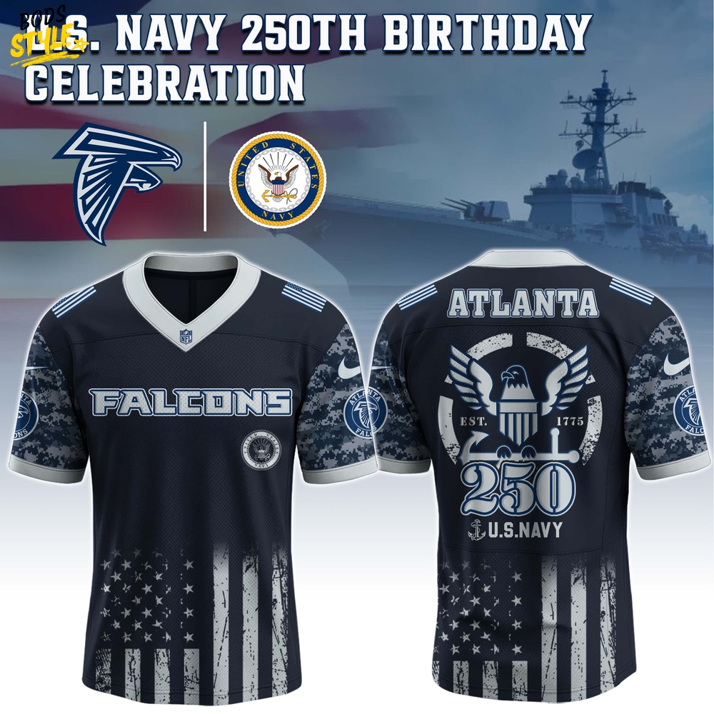 Atlanta Falcons NFL x 250 U.S. Navy 250th Birthday Celebration Jersey Atlanta Falcons NFL x 250 U.S. Navy 250th Birthday Celebration Jersey
