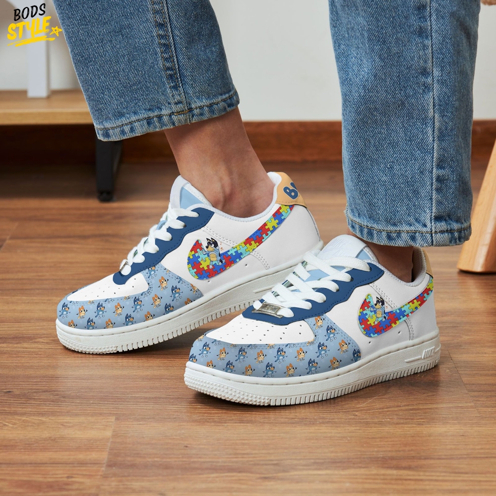 Bluey x Autism Awareness Special Edition Air Force 1 Shoes Bluey x Autism Awareness Special Edition Air Force 1 Shoes