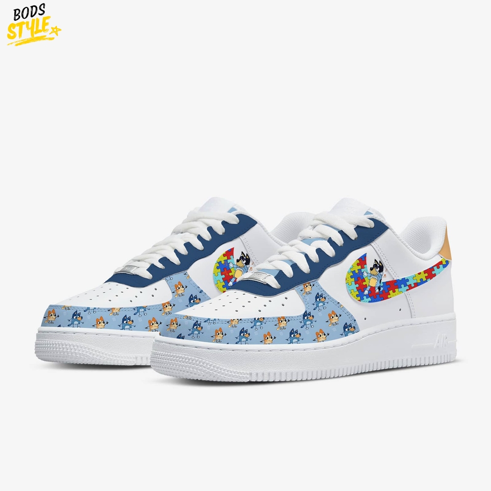 Bluey x Autism Awareness Special Edition Air Force 1 Shoes Bluey x Autism Awareness Special Edition Air Force 1 Shoes