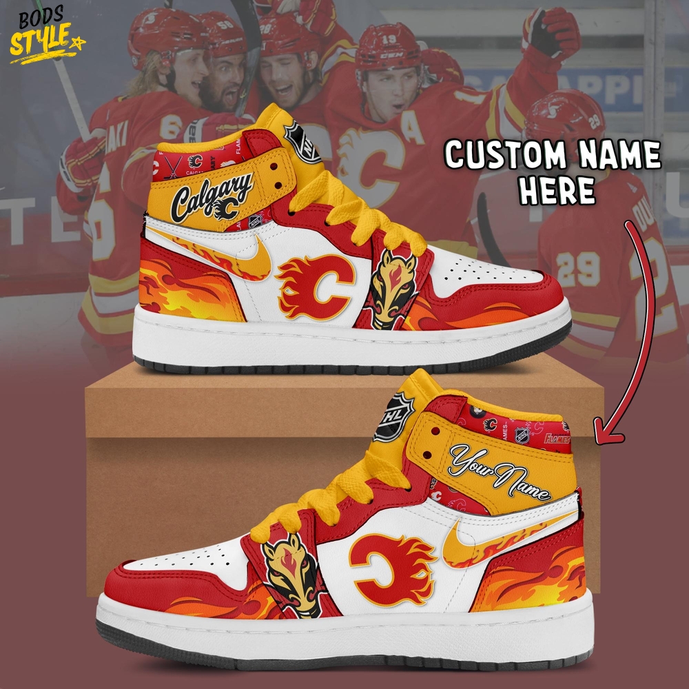 Calgary Flames Custom Shoes Nhl Nike Air Jordan 1 Calgary Flames Custom Shoes Nhl Nike Air Jordan 1