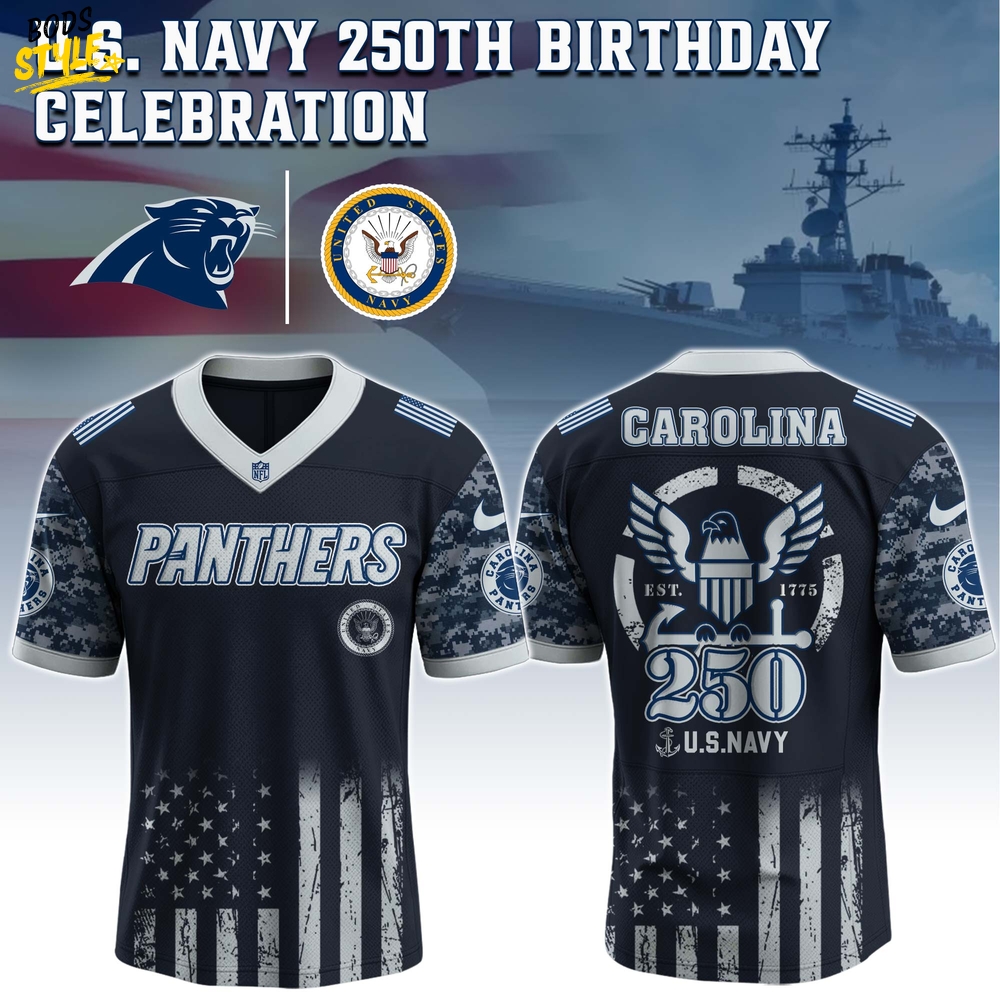 Carolina Panthers NFL x 250 U.S. Navy 250th Birthday Celebration Jersey Carolina Panthers NFL x 250 U.S. Navy 250th Birthday Celebration Jersey