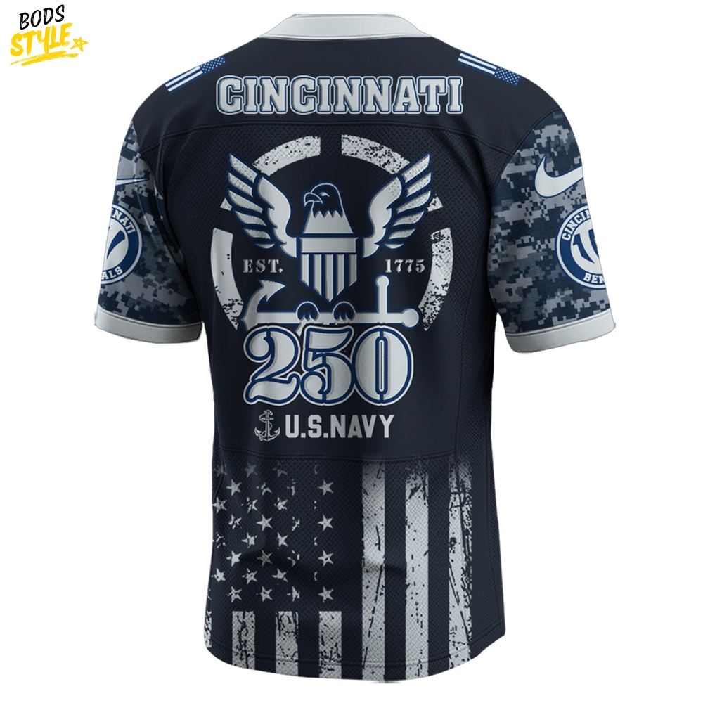 Cincinnati Bengals NFL x 250 U.S. Navy 250th Birthday Celebration Jersey Cincinnati Bengals NFL x 250 U.S. Navy 250th Birthday Celebration Jersey