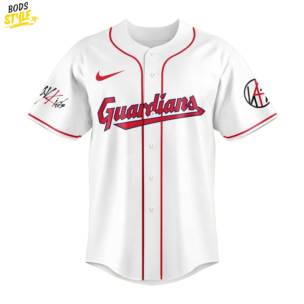 Cleveland Guardians x Stray Kids DomiATE Word Tour Signature Baseball Jersey Cleveland Guardians x Stray Kids DomiATE Word Tour Signature Baseball Jersey