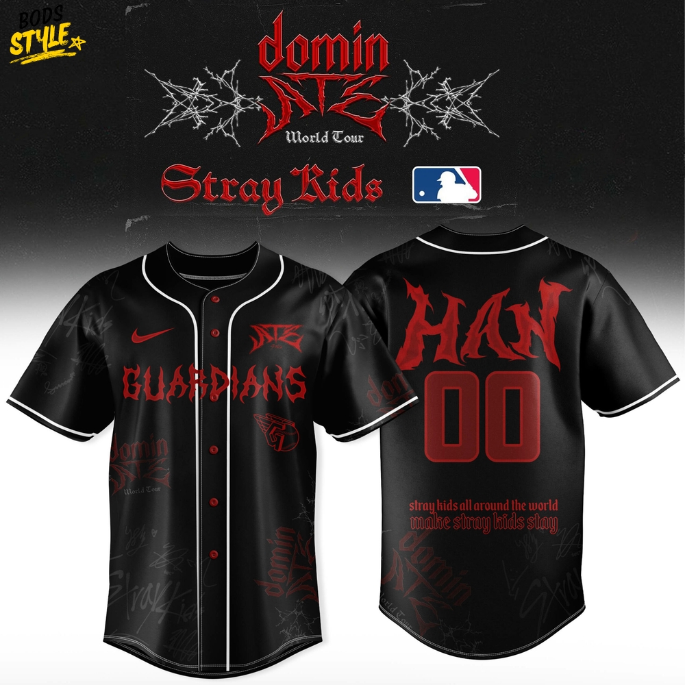 Cleveland Guardians x Stray Kids Dominate World Tour 2025 Personalized Baseball Jersey Cleveland Guardians x Stray Kids Dominate World Tour 2025 Personalized Baseball Jersey