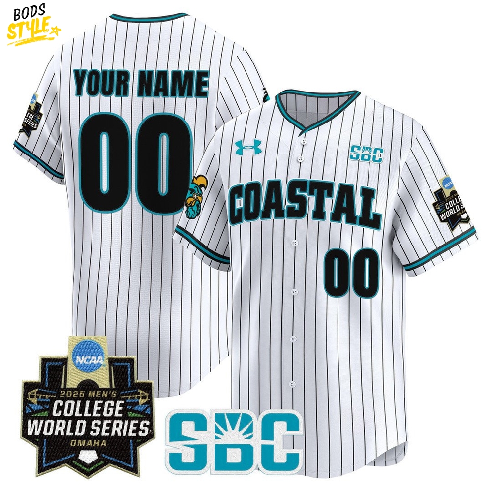Coastal Carolina Chanticleers Sun Belt Tournament Champions Stripes Jersey Coastal Carolina Chanticleers Sun Belt Tournament Champions Stripes Jersey
