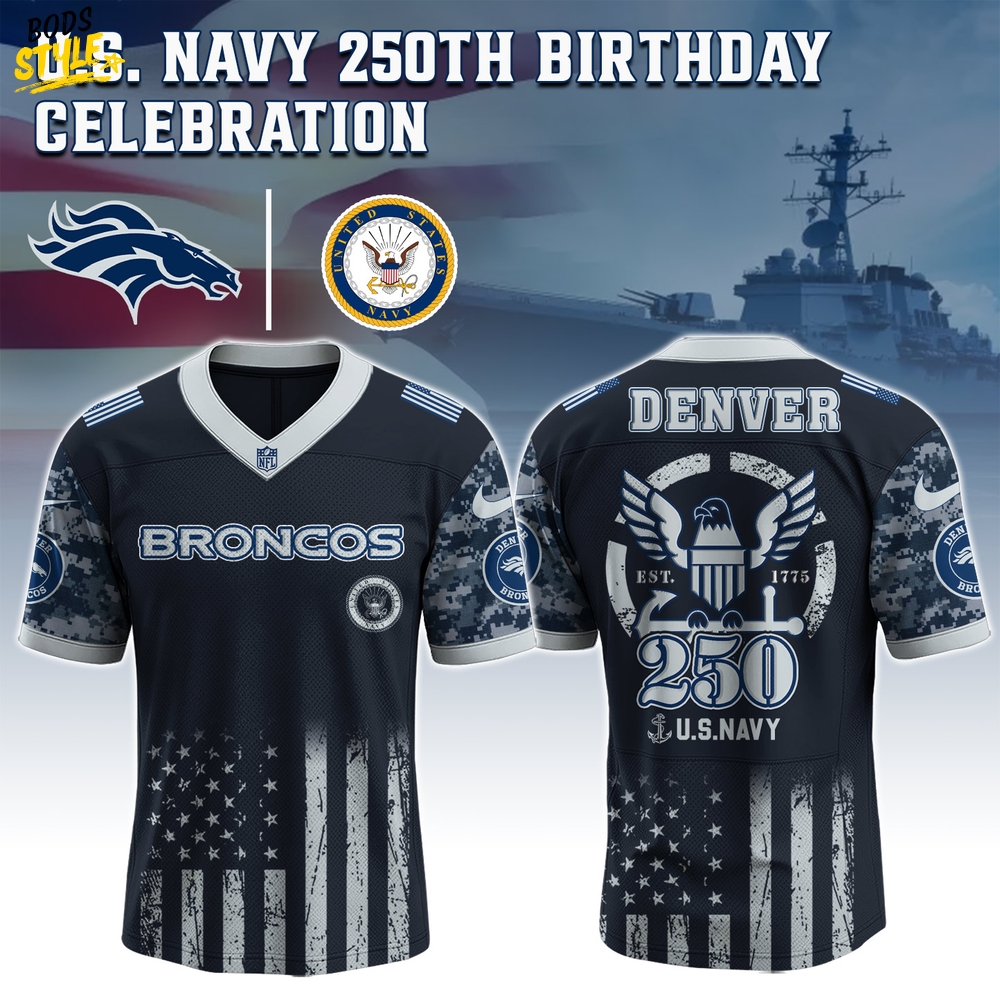 Denver Broncos NFL x 250 U.S. Navy 250th Birthday Celebration Jersey Denver Broncos NFL x 250 U.S. Navy 250th Birthday Celebration Jersey